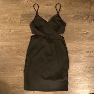 Forever 21 Black Cutout Bodycon Dress, Size S